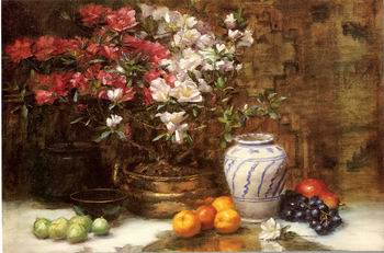 Floral, beautiful classical still life of flowers.096